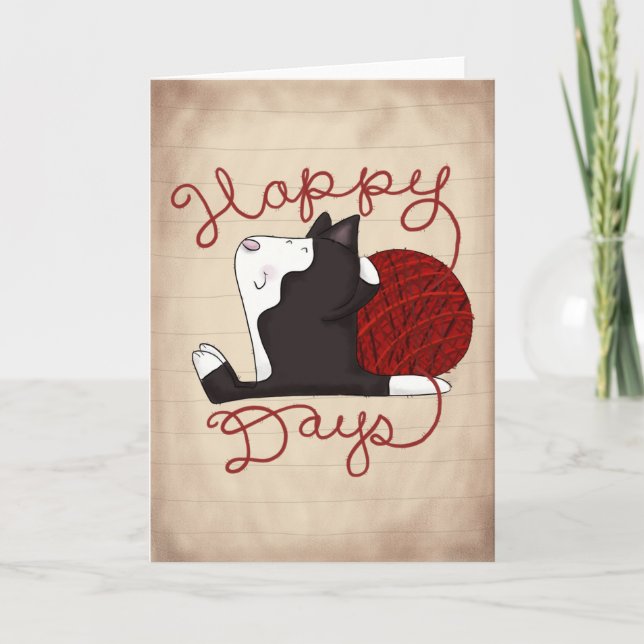 Tuxedo Cat- Happy Days Card (Front)
