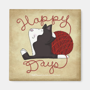 Tuxedo Cat- Happy Days Magnet