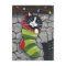 Tuxedo Cat in a Christmas Stocking Art Postcard