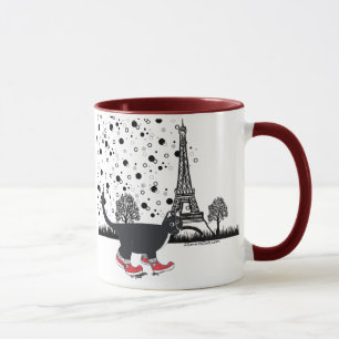 Tuxedo cat in Paris mug