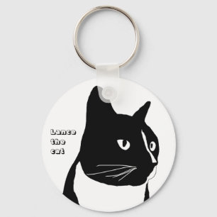 tuxedo cat key chain