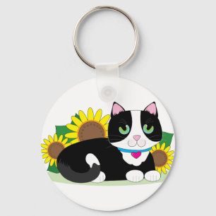 Tuxedo Cat Keychain