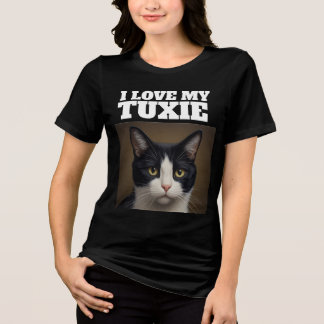 TUXEDO CAT LOVE T-SHIRT Tri-Blend SHIRT