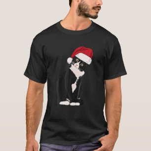 Tuxedo Cat Meow Christmas Cat Catmas Cute Tuxie Lo T-Shirt