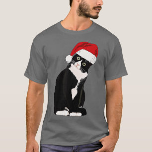 Tuxedo Cat Meow Christmas Cat Catmas Cute Tuxie Lo T-Shirt