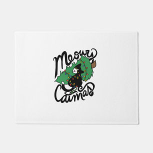 Tuxedo Cat Meowy Christmas Cat Catmas   Doormat
