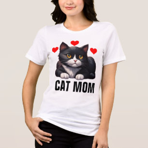 TUXEDO CAT MOM T-SHIRTS