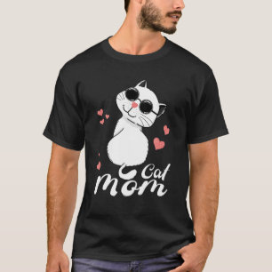 Tuxedo Cat Mom With Sunglasses Cute Tuxie Lover Th T-Shirt