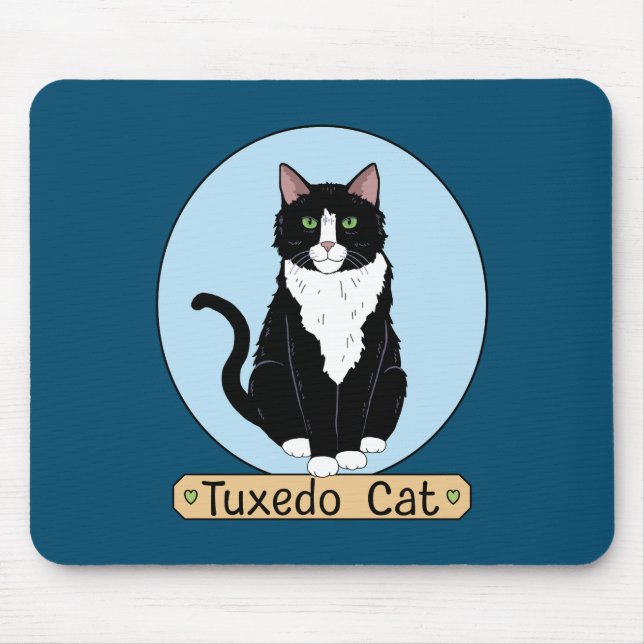 Tuxedo Cat Mouse Pad (Front)