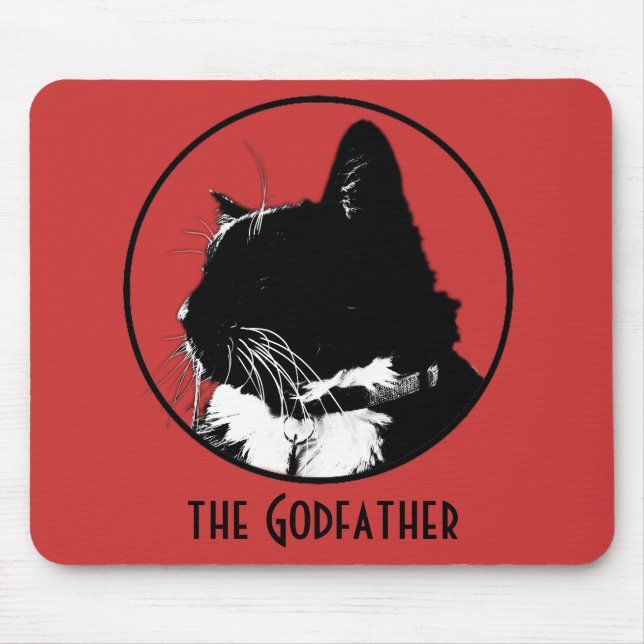 Tuxedo Cat Mouse Pad (Front)