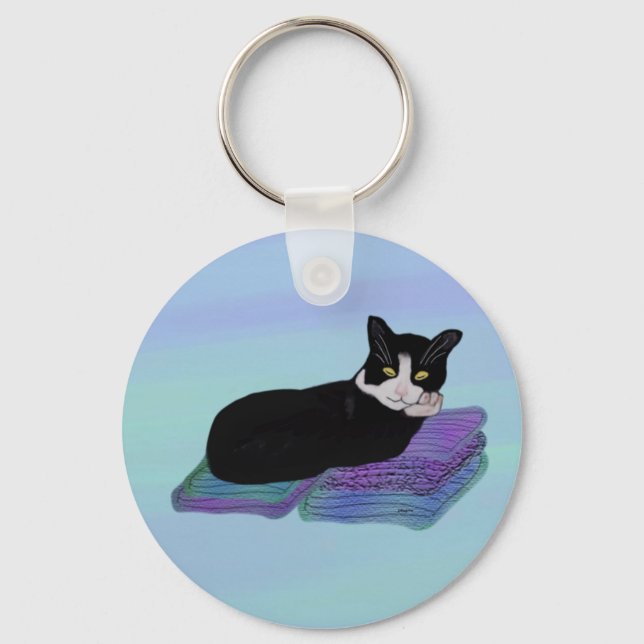Tuxedo Cat Nap Keychains (Front)
