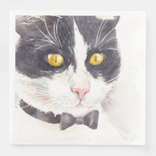 Tuxedo cat napkin