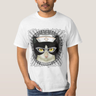 Tuxedo Cat Nurse  T-Shirt