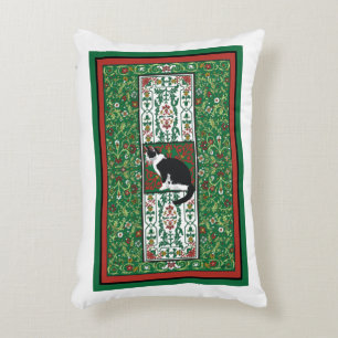 Tuxedo Cat Ornate Custom Accent Pillow