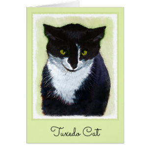 Tuxedo Cat Painting - Cute Original Cat Art