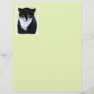 Tuxedo Cat Painting - Cute Original Cat Art