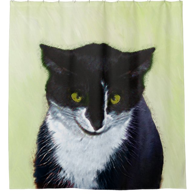 Tuxedo Cat Painting - Cute Original Cat Art (Front)