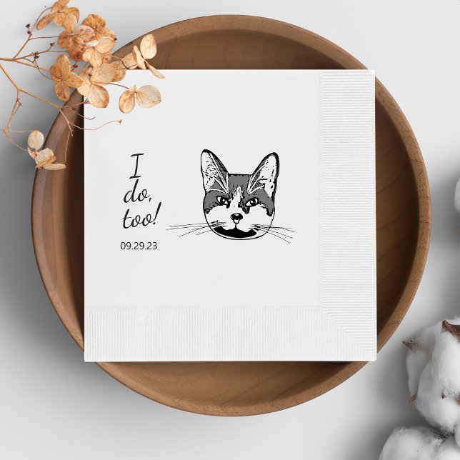 Tuxedo Cat Personalized I Doo Too Napkin (Creator Uploaded)