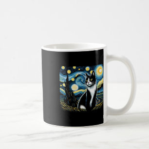 Tuxedo Cat Starry Night Painting Tuxedo Cat Owner  Coffee Mug