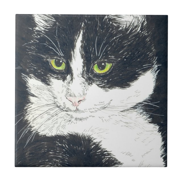 Tuxedo cat tile (Front)