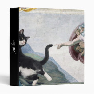 Tuxedo Cat Touching the Divine Paw Binder