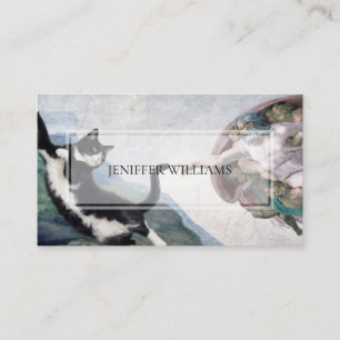 Tuxedo Cat Touching the Divine Paw Business Card