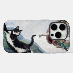 Tuxedo Cat Touching the Divine Paw                 iPhone 16 Pro Case