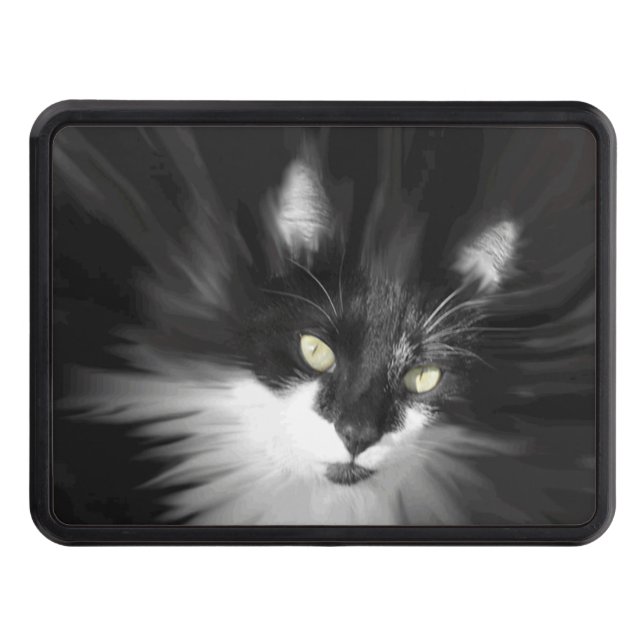 Tuxedo Cat Trailer Hitch Cover (Front)