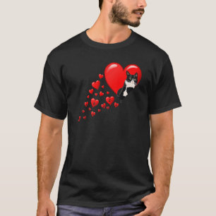 Tuxedo Cat Valentines Day Heart For Kitten And Ani T-Shirt