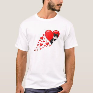 Tuxedo Cat Valentines Day Heart For Kitten And Ani T-Shirt