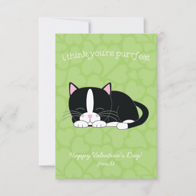 Tuxedo Cat Valentines Invitation (Front)