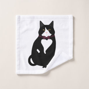 Tuxedo Cat Washcloth Wash Cloth