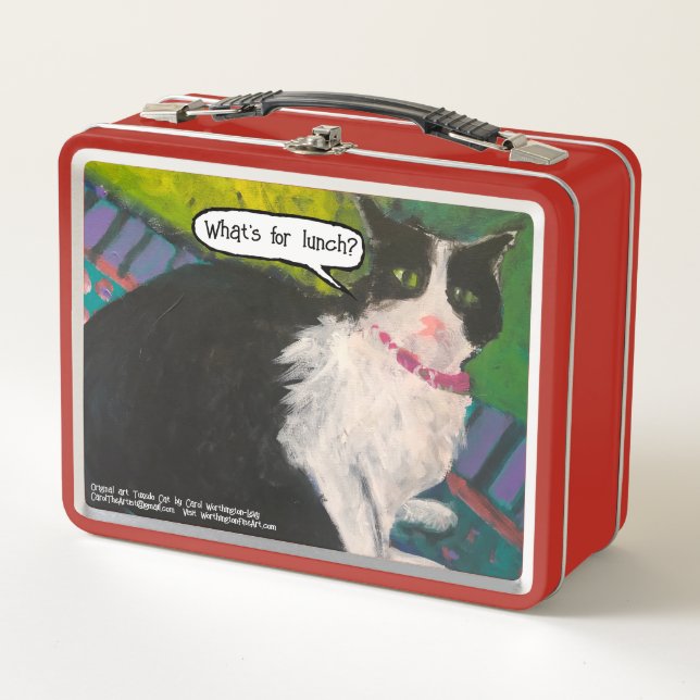 Tuxedo Cat 'What's For Lunch' Metal Lunchbox (Front)