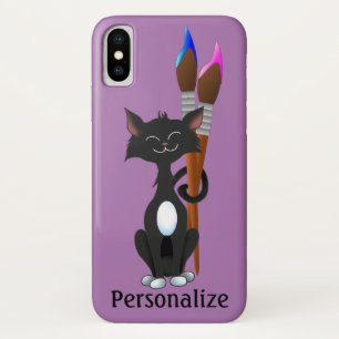 Tuxedo Cat With Artist Brushes Case-Mate iPhone Case