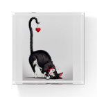 Tuxedo Cat With Dangling Heart