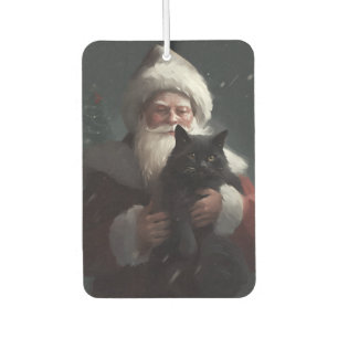 Tuxedo Cat With Santa Claus Festive Christmas Air Freshener