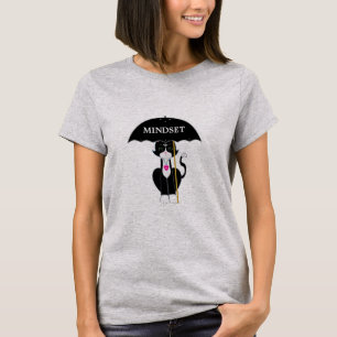 Tuxedo Cat with Umbrella T-Shirt