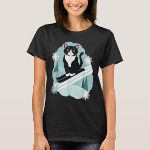 Tuxedo Cats And Skiing Snow Winter Sports Fans T-Shirt