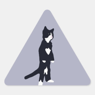 Tuxedo Cats Triangle Sticker