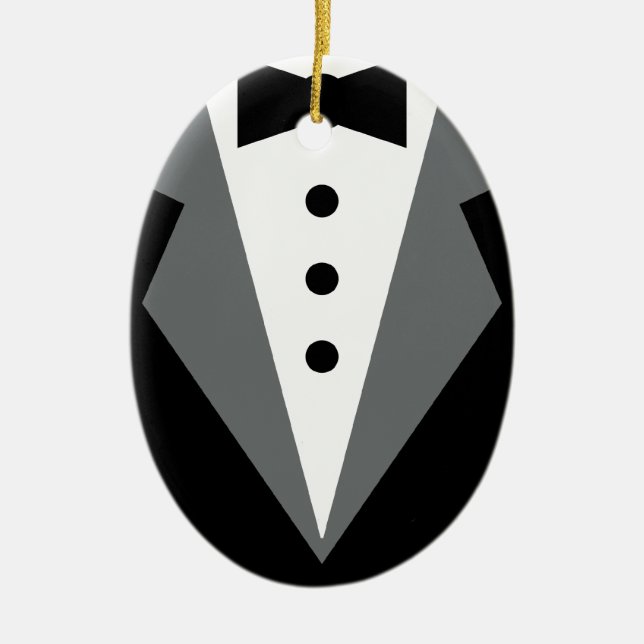 Tuxedo Ceramic Ornament (Front)