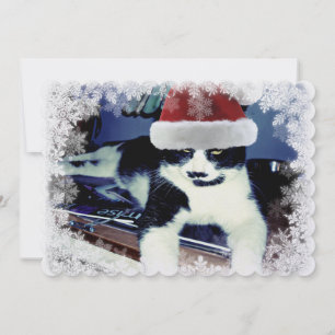 Tuxedo Chat avec Santa Hat Carte à Nota