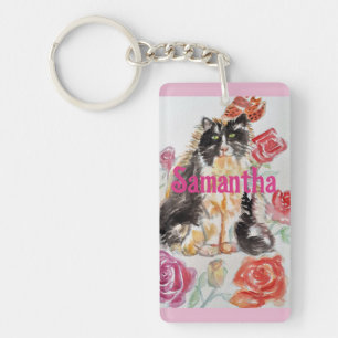 Tuxedo Chat Cute Rose Fleurs Chats Nom Rose