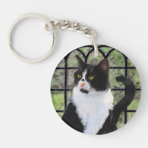 Tuxedo Chat dans la peinture de fenêtre Art animal