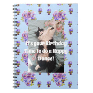 Tuxedo Chat Funny Cute Floral Purple Carnet