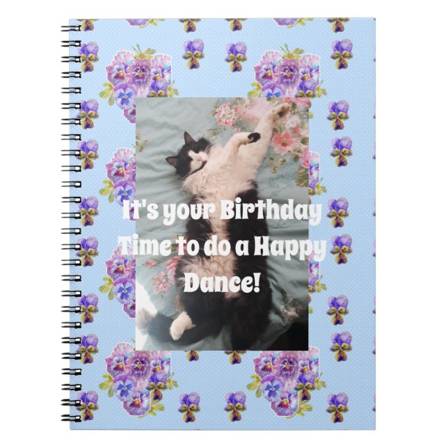 Tuxedo Chat Funny Cute Floral Purple Carnet (Devant)