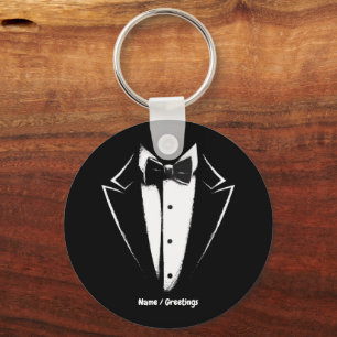 Tuxedo Classic Party Funny Concert Festival Design Keychain