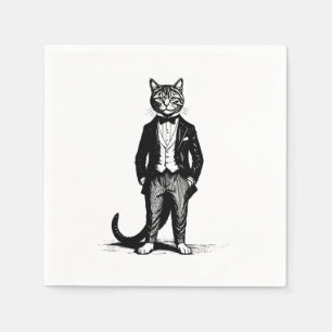 Tuxedo Classy Cat Napkin