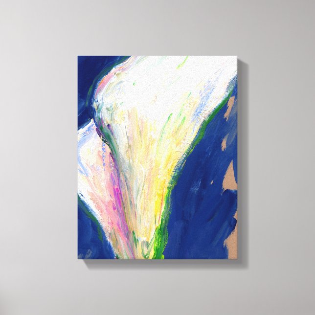 Tuxedo Cuff White Calla Lilies Canvas Art Print (Front)