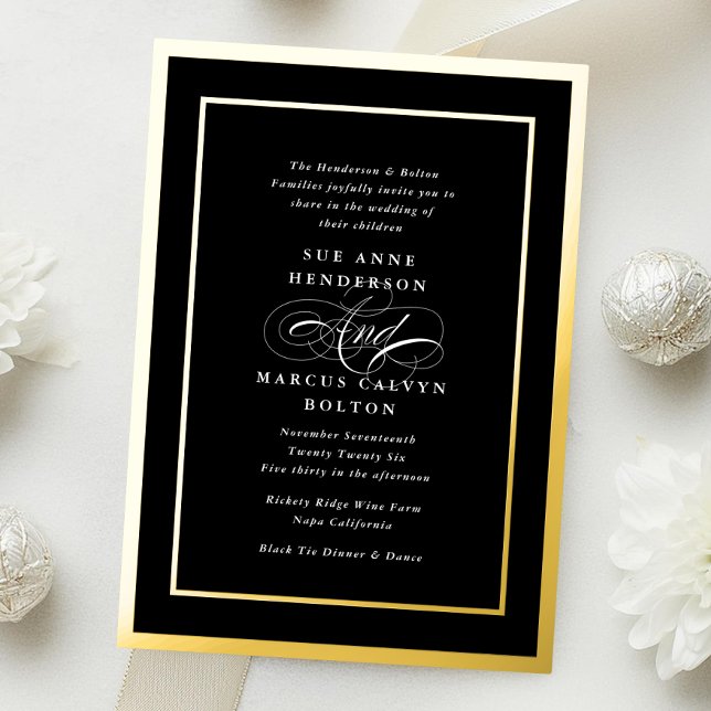 Tuxedo Formal Calligraphy Gold Frame Wedding (Creator Uploaded)