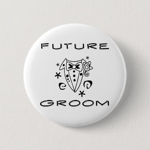 Tuxedo Future Groom 2 Inch Round Button
